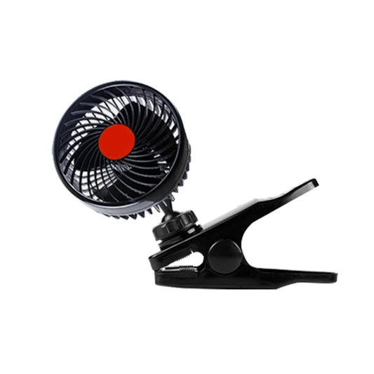 HUXIN HX-T604E 12W 6inch 360 Degree Adjustable Rotation Clip One Head Low Noise Mini Electric Car Fan with Roller Switch, DC24V by buy2fix
