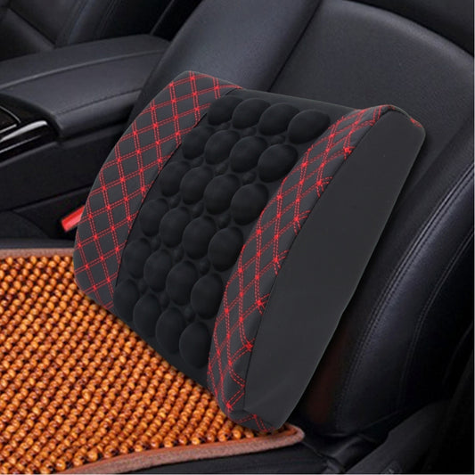 12V Four Season Chemical Fiber Wrapping Lumbar Seat Relaxation Waist Support Cushion for Car Office Family (Red) by buy2fix