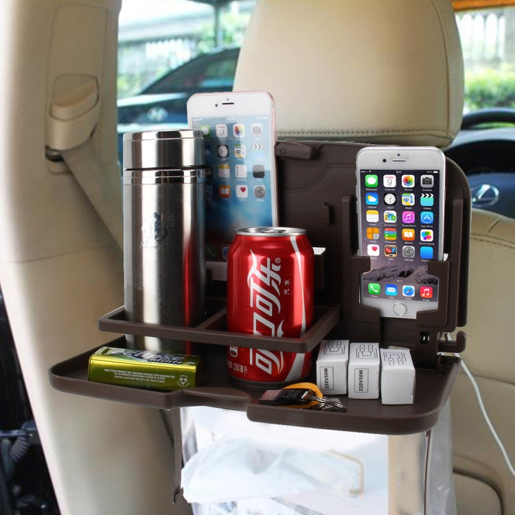 SHUNWEI SD-1509 Car Auto Back Seat Folding Table Drink Food Cup Tray Holder Stand Desk Multi-purpose Travel Dining Tray(Brown) - Stowing Tidying by SHUNWEI | Online Shopping UK | buy2fix