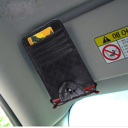 FUDAOCHE Multi-functional Auto Car Sun Visor Sunglasses Holder Card CD Storage Holder Pouch Bag(Black) by buy2fix