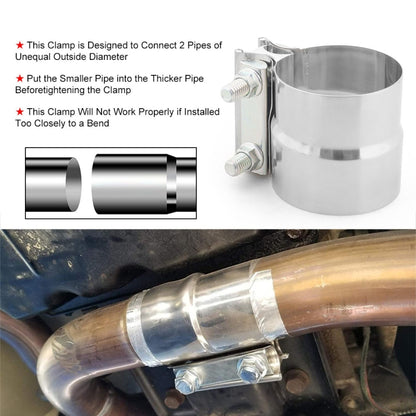 2.25 inch Car Turbo Exhaust Downpipe Stainless Steel Lap Joint Band Clamp - In Car by buy2fix | Online Shopping UK | buy2fix