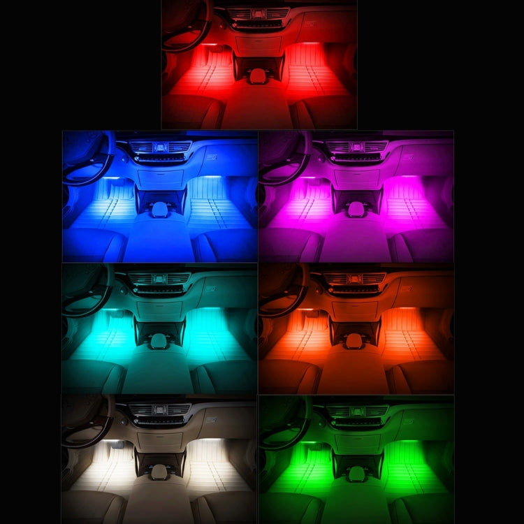 4 in 1 4.5W 36 SMD-5050-LEDs RGB Car Interior Floor Decoration Atmosphere Colorful Neon Light Lamp with Wireless Remote Control, DC 12V - Atmosphere lights by buy2fix | Online Shopping UK | buy2fix