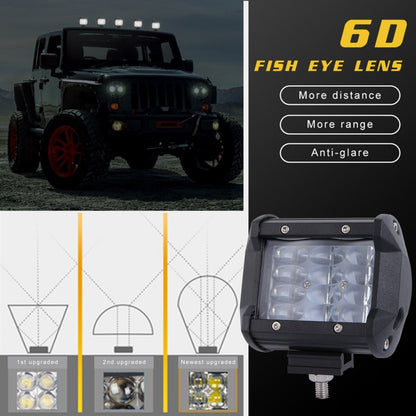 4 inch Four Rows 15W 2000LM 6000K Car Truck Off-road Vehicle LED Work Lights Spotlight - Work Lights by buy2fix | Online Shopping UK | buy2fix