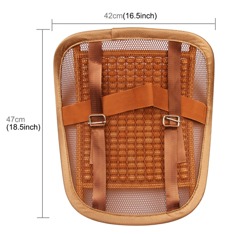 Universal Summer Ice Silk Mesh Breathable Cool Massage Waist Mat with Maple Wooden Bead for Car Family Office - Seat Accessories by buy2fix | Online Shopping UK | buy2fix