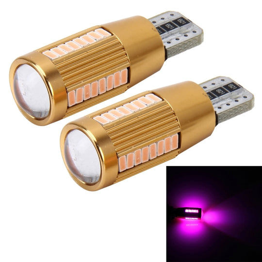 Lot de 2 feux de gabarit T10 2 W à courant constant avec 38 lampes SMD-3014, DC 12-16 V (lumière rose)
