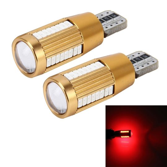 Lot de 2 feux de gabarit T10 2 W à courant constant avec 38 lampes SMD-3014, DC 12-16 V (lumière rouge)