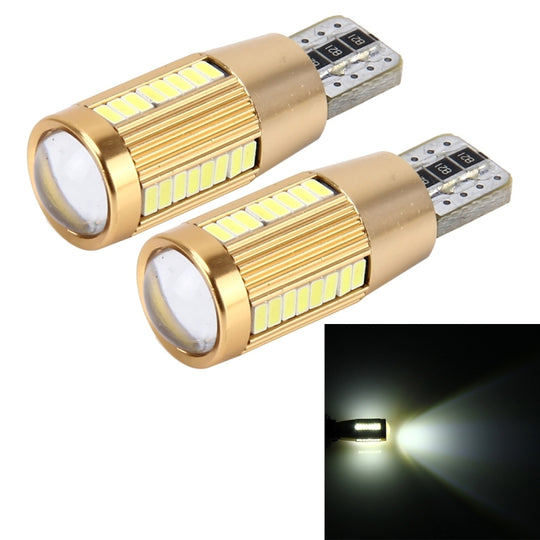 2 PCS T10 2W 180 LM 5500K Feu de gabarit de voiture à courant constant avec 38 lampes SMD-3014, DC 12-16V (lumière blanche)