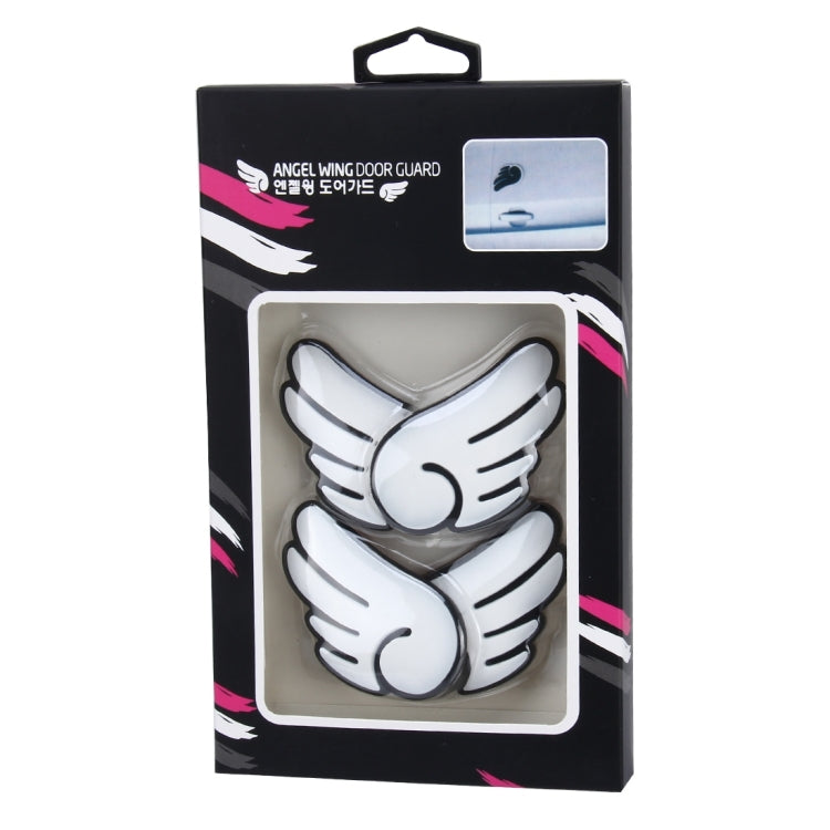 4 PCS Angel Wing Shape Cartoon Style PVC Car Auto Protection Anti-scratch Door Guard Decorative Sticker (White) - Anti Collision Sticker by buy2fix | Online Shopping UK | buy2fix