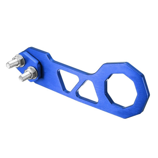 Anneau de remorque de crochet de remorquage arrière en alliage d'aluminium pour voiture universelle avec 2 x trous de vis (bleu)