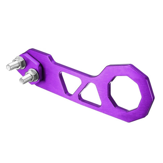 Anneau de remorque de crochet de remorquage arrière en alliage d'aluminium pour voiture universelle avec 2 x trous de vis (violet)
