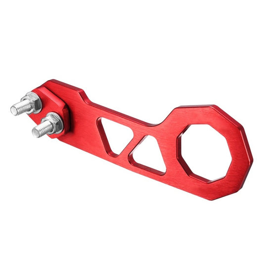 Anneau de remorque de crochet de remorquage arrière en alliage d'aluminium pour voiture universelle avec 2 x trous de vis (rouge)