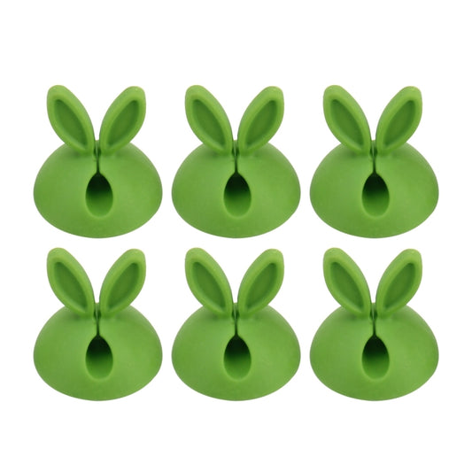 6 PCS CC-941 Rabbit Shape Single Hole Cable Clips Holder, Cable Management System and Cord Organizer Solution(Green) by buy2fix