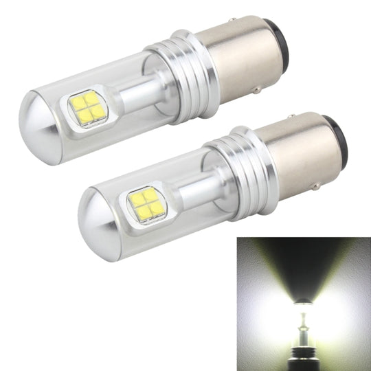 2 pièces 1157/BAY15D 40 W 800 LM 6000 K feu clignotant de voiture feu stop avec 8 lampes CREE, DC 12 V (lumière blanche)