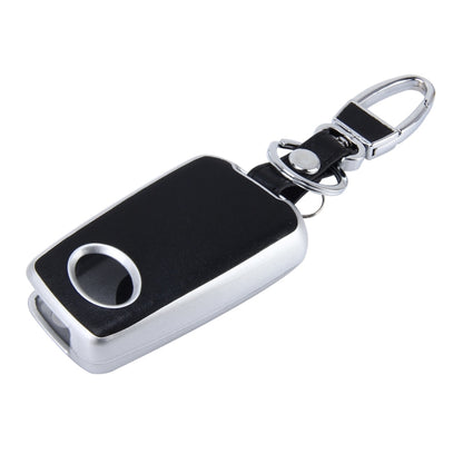 Car Auto PU Leather Intelligence Two Buttons Luminous Effect Key Ring Protection Cover for 2014 Version RAV4 2015 Version Highlander(Silver) by buy2fix