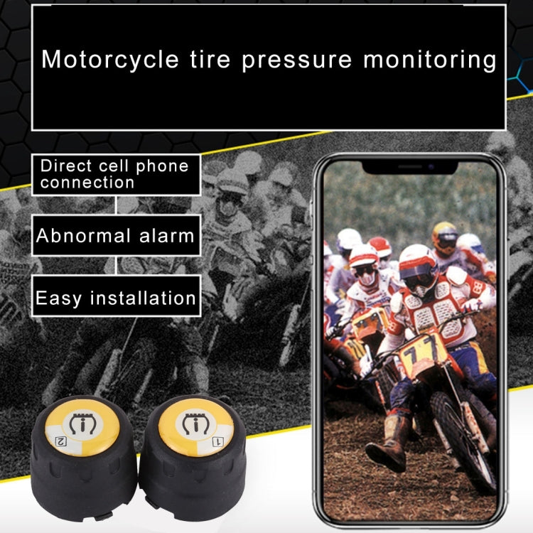 Motorcycle Bluetooth Tire Pressure Monitoring System TPMS Mobile Phone APP Detection 2 External Sensors - In Car by buy2fix | Online Shopping UK | buy2fix