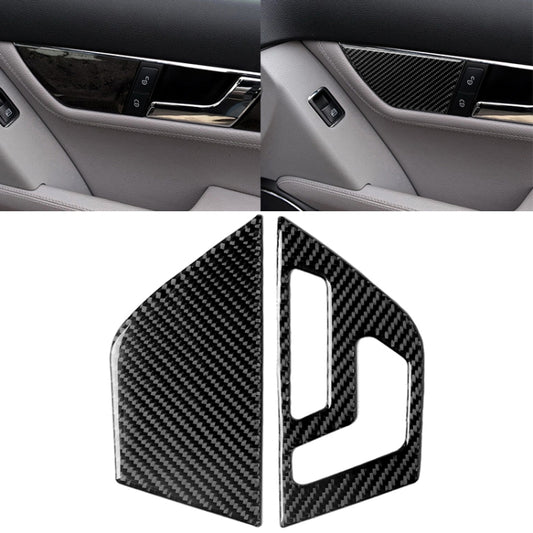 2 PCS Car Carbon Fiber Left Drive Seat Adjustment Panel Decorative Sticker for Mercedes-Benz W204 2007-2013 - Car Interior Mouldings by buy2fix | Online Shopping UK | buy2fix