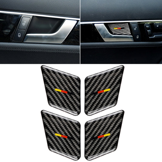 4 PCS Car German Flag Carbon Fiber Door Inner Handle Wrist Panel Decorative Sticker for Mercedes-Benz C Class 2007-2013 / E Class 2009-2016 by buy2fix