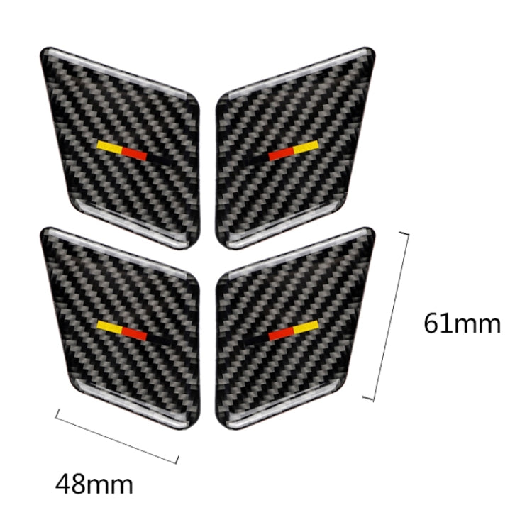 4 PCS Car German Flag Carbon Fiber Door Inner Handle Wrist Panel Decorative Sticker for Mercedes-Benz C Class 2007-2013 / E Class 2009-2016 by buy2fix