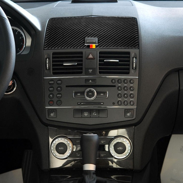 Car German Flag Carbon Fiber Console Navigation Panel Decorative Sticker for Mercedes-Benz W204 C Class 2007-2010 by buy2fix