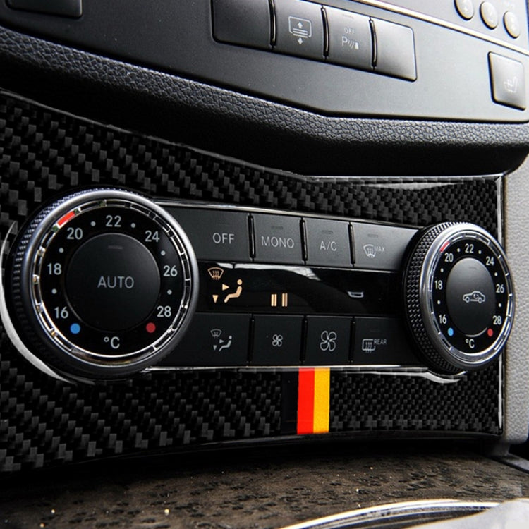 Car German Flag Carbon Fiber Air Conditioning Panel Decorative Sticker for Mercedes-Benz W204 C Class 2007-2010 by buy2fix