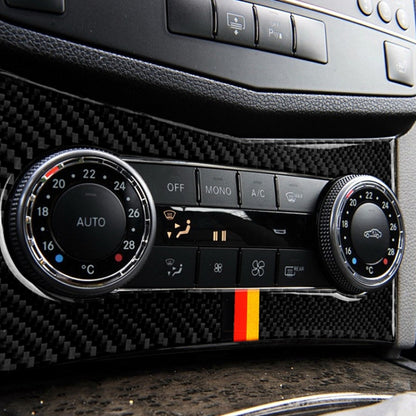 Car German Flag Carbon Fiber Air Conditioning Panel Decorative Sticker for Mercedes-Benz W204 C Class 2007-2010 by buy2fix