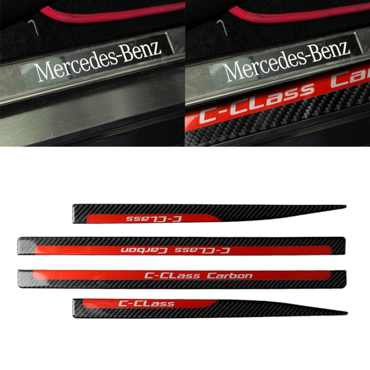 4 PCS Car Carbon Fiber Threshold Decorative Sticker for Mercedes-Benz W204 C Class 2007-2013 by buy2fix