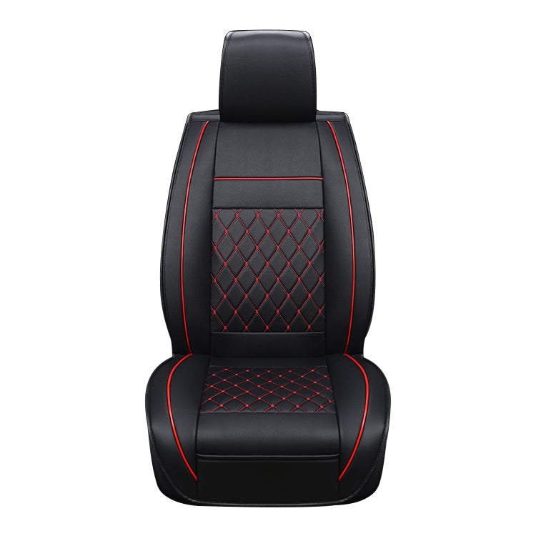 Car Leather Full Coverage Seat Cushion Cover, Standard Version, Only One Seat(Black Red) by buy2fix