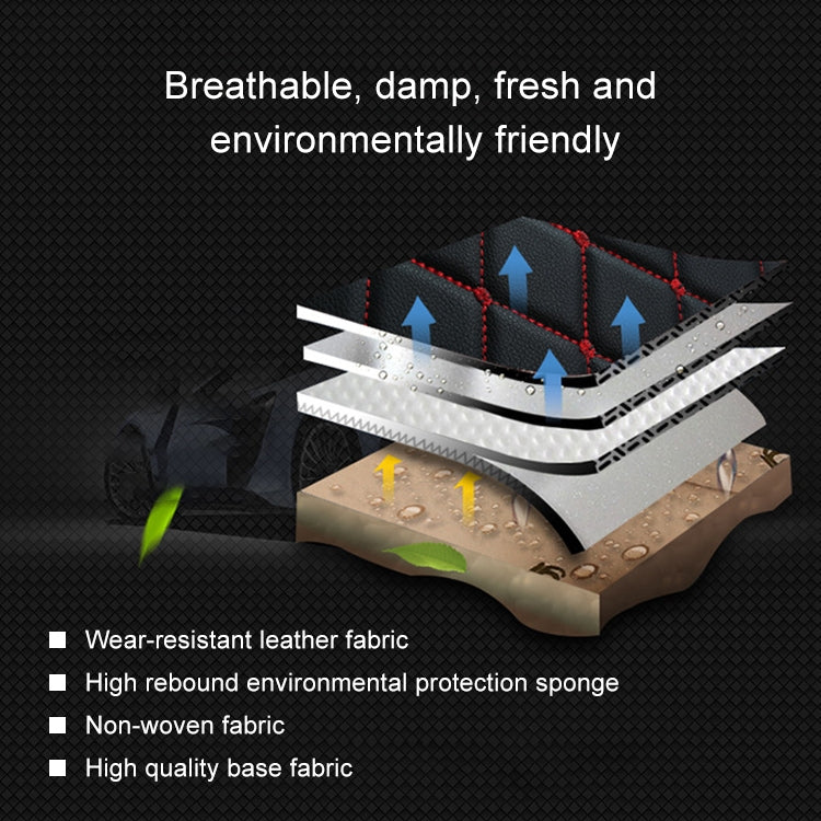 Car Leather Full Coverage Seat Cushion Cover, Standard Version, Only One Seat(Black White) by buy2fix