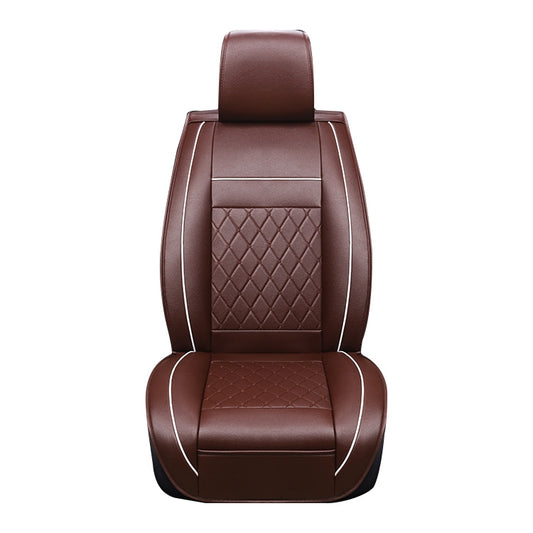 Car Leather Full Coverage Seat Cushion Cover, Standard Version, Only One Seat(Coffee) by buy2fix