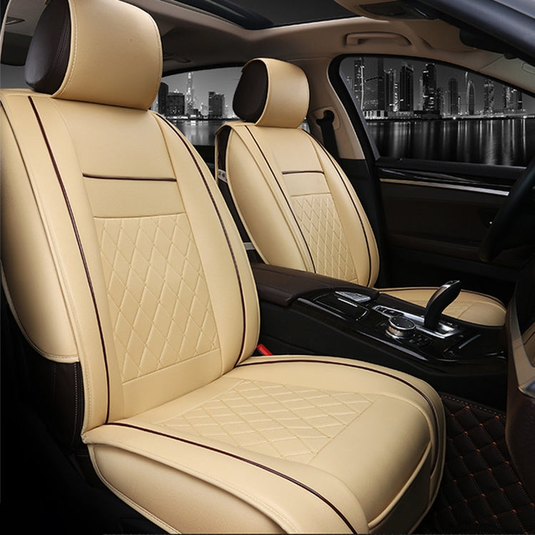 Car Leather Full Coverage Seat Cushion Cover, Standard Version, Only One Seat(Beige) by buy2fix
