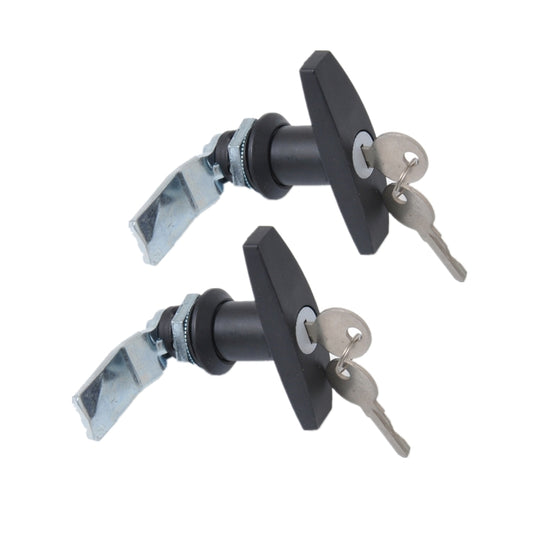 2 STÜCKE Schwarzer T-förmiger Griff Paddle Entry Door Lock &amp; Keys Tool Box Lock für Trailer / Yacht / Truck
