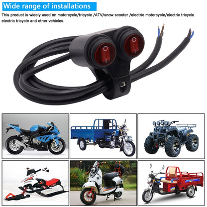 Motorcycle Headlight Auxiliary Light Waterproof Aluminum Alloy Double Flash Switches with Indicator Light - Electrical System by buy2fix | Online Shopping UK | buy2fix