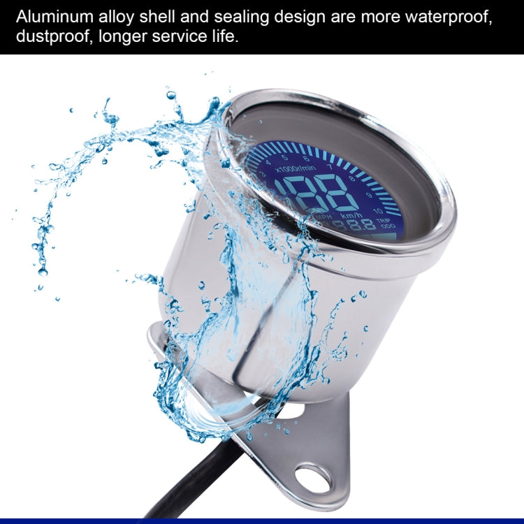 Motorcycle Multi-functional Modification Instrumentation Motorcycle Odometer Speedometer Tachometer Oil Gauge(Silver) by buy2fix