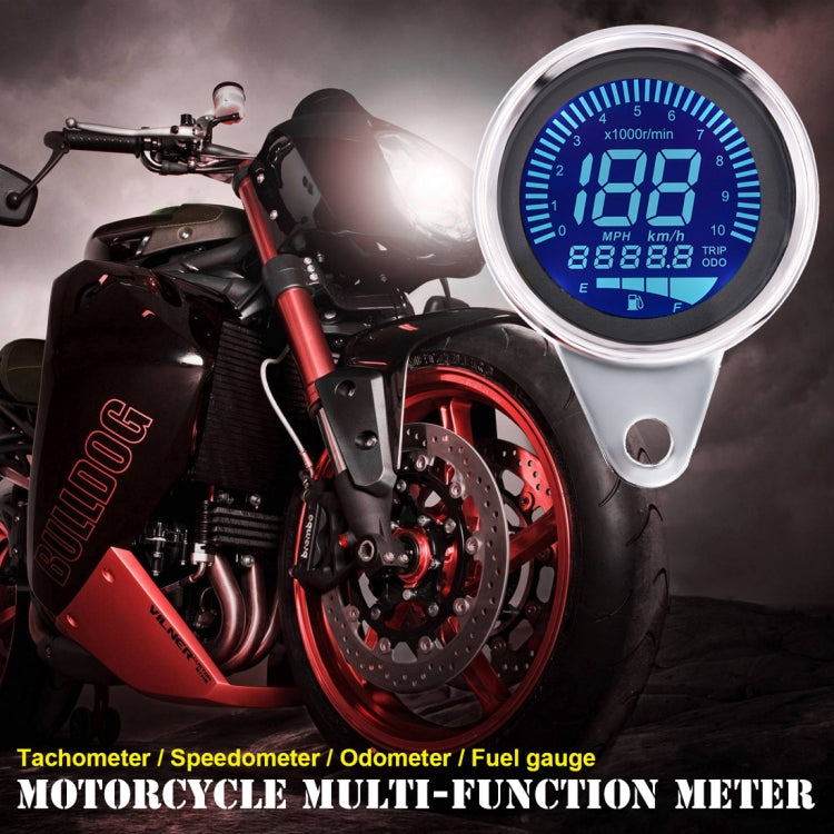 Motorcycle Multi-functional Modification Instrumentation Motorcycle Odometer Speedometer Tachometer Oil Gauge(Silver) by buy2fix