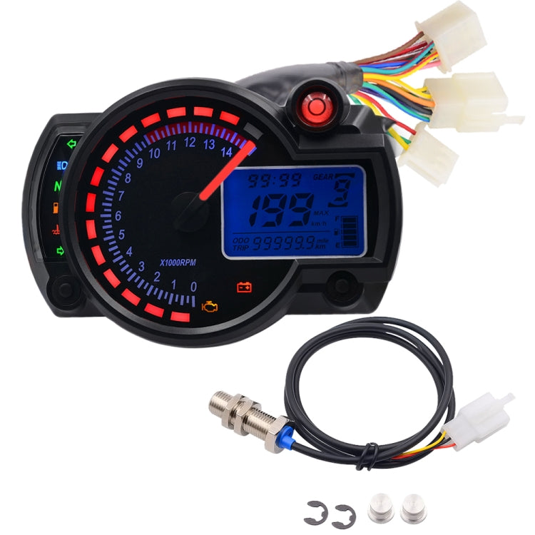 Motorcycle Modified Instrument Panel 12V LCD Display Adjustable Mile Oil Meter Water Temperature Meter Mileage 2-4 Cylinder - Electrical Instruments by buy2fix | Online Shopping UK | buy2fix