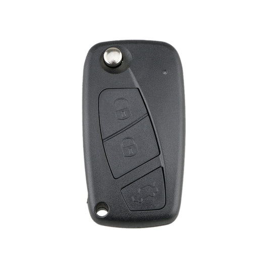 For FIAT Car Keys Replacement 3 Buttons Car Key Case with Side Battery Holder (Black) by buy2fix