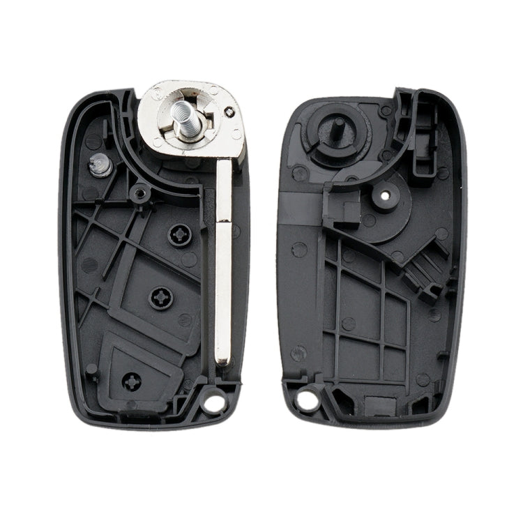 For FIAT Car Keys Replacement 3 Buttons Car Key Case with Side Battery Holder (Black) by buy2fix
