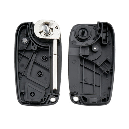 For FIAT Car Keys Replacement 3 Buttons Car Key Case with Side Battery Holder (Black) by buy2fix