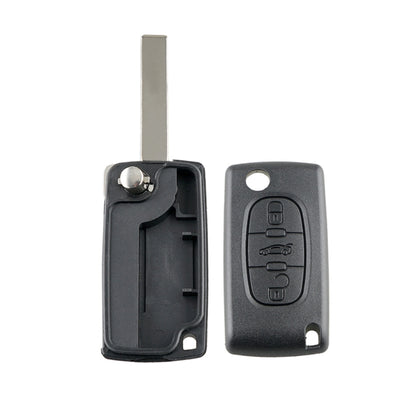 For PEUGEOT Car Keys Replacement 3 Buttons Car Key Case with Grooved, without Holder by buy2fix