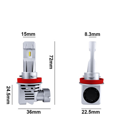 2 PCS M3 H8 / H9 / H11 DC9-32V / 17W / 6500K / 2000LM IP68 Car LED Headlight Lamps(Cool White) - In Car by buy2fix | Online Shopping UK | buy2fix