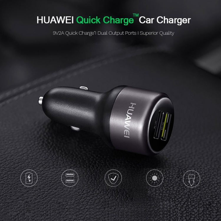 Original Huawei CP31 18W Max Dual USB Port Fast Charging Car Charger (Grey) - In Car by Huawei | Online Shopping UK | buy2fix