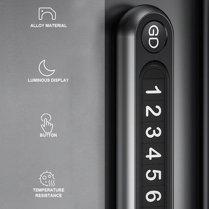 Hidden Number Metal Car Temporary Parking Number Plate Parking Card (Grey) by buy2fix