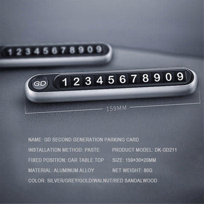 Hidden Number Metal Car Temporary Parking Number Plate Parking Card (Grey) by buy2fix