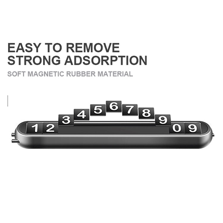 Hidden Number Metal Car Temporary Parking Number Plate Parking Card (Silver) by buy2fix