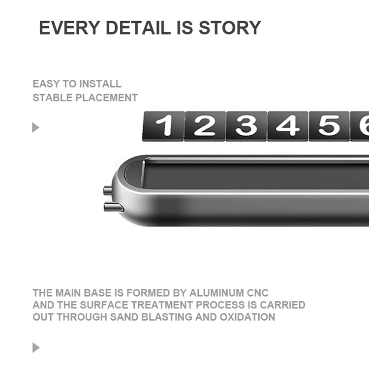 Hidden Number Metal Car Temporary Parking Number Plate Parking Card (Silver) by buy2fix