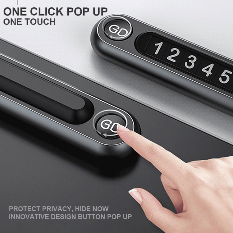Hidden Number Metal Car Temporary Parking Number Plate Parking Card (Silver) by buy2fix