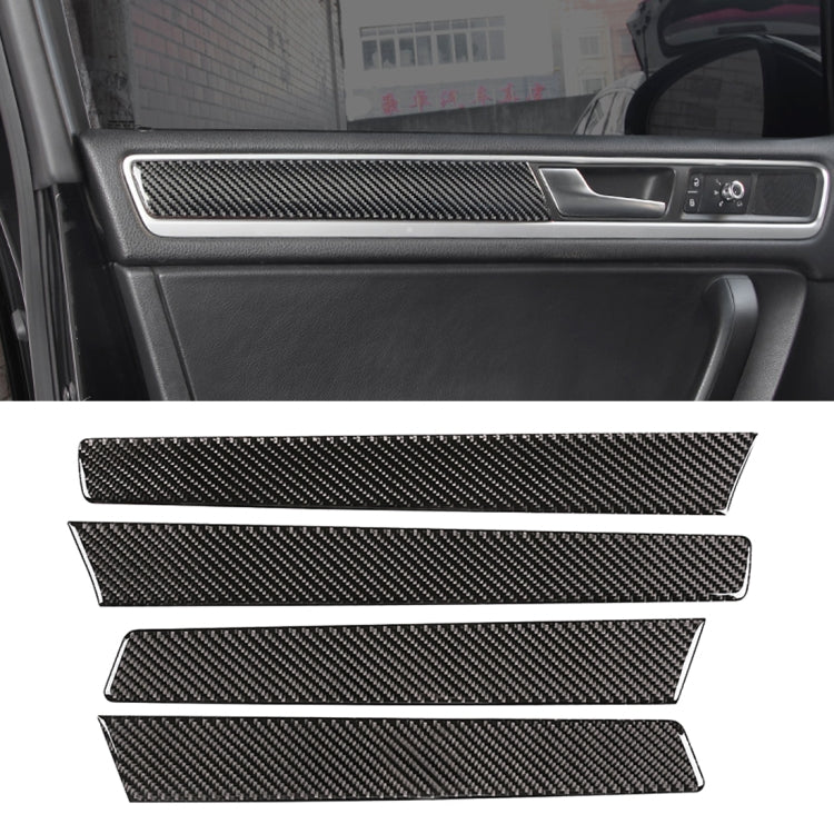 4 PCS Car Carbon Fiber Door Panel Decorative Sticker for Volkswagen Touareg 2011-2018 by buy2fix