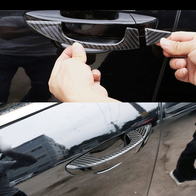 8 PCS Car Carbon Fiber Door Inner and Outer Handle Panel Decorative Sticker for Volkswagen Touareg 2011-2018 by buy2fix