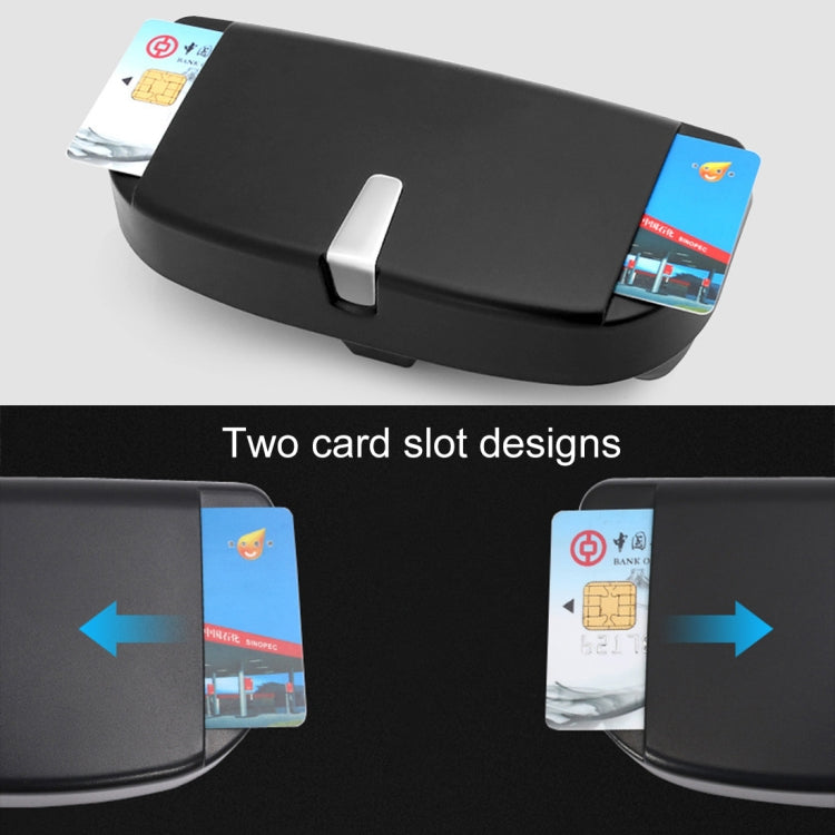 Car Multi-functional Glasses Case Sunglasses Box with Card Slot, Flat Style (Grey) by buy2fix