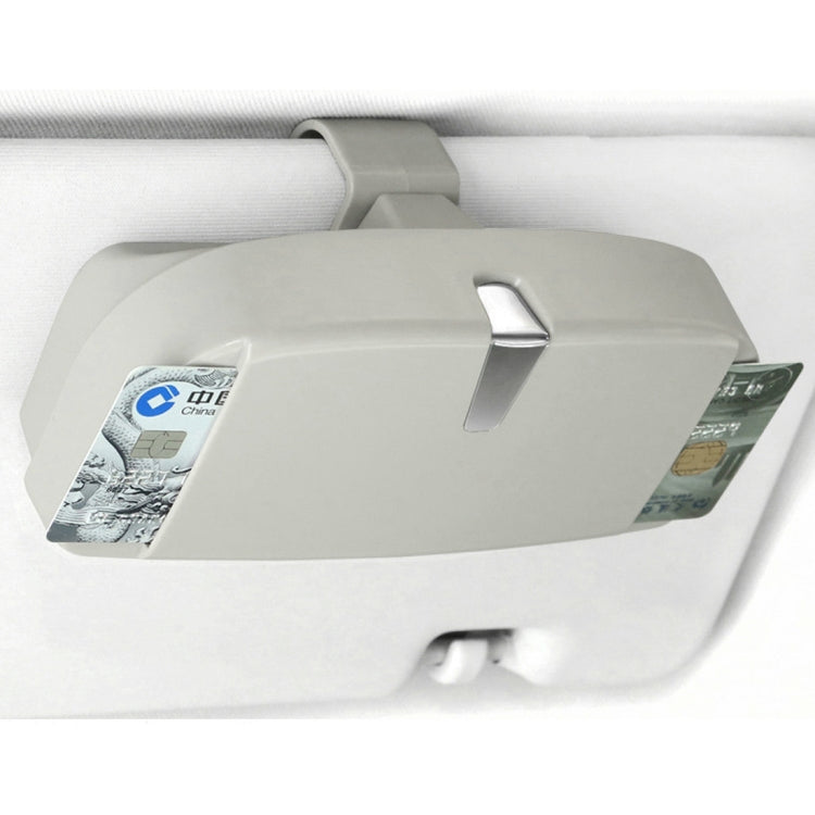 Car Multi-functional Glasses Case Sunglasses Box with Card Slot, Flat Style (Grey) by buy2fix